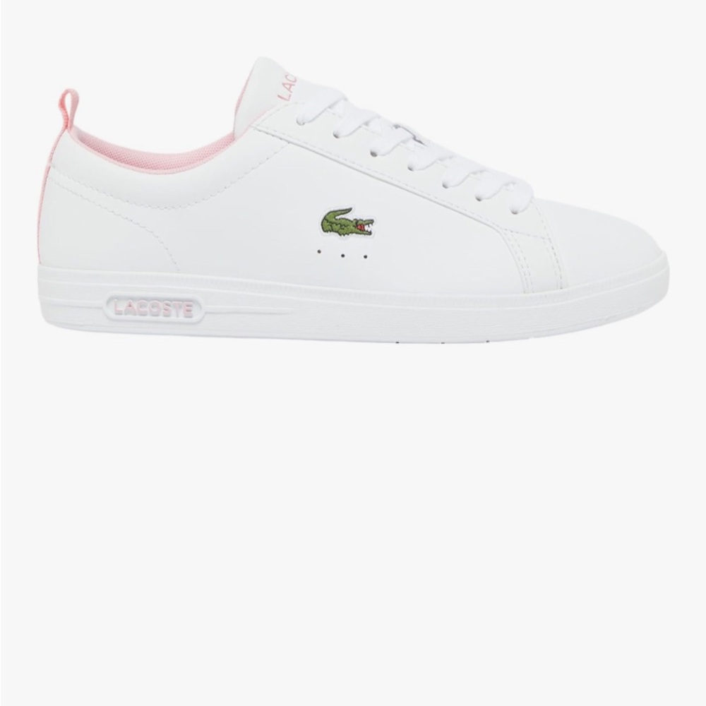 Lacoste White Sneakers with Pink Details
